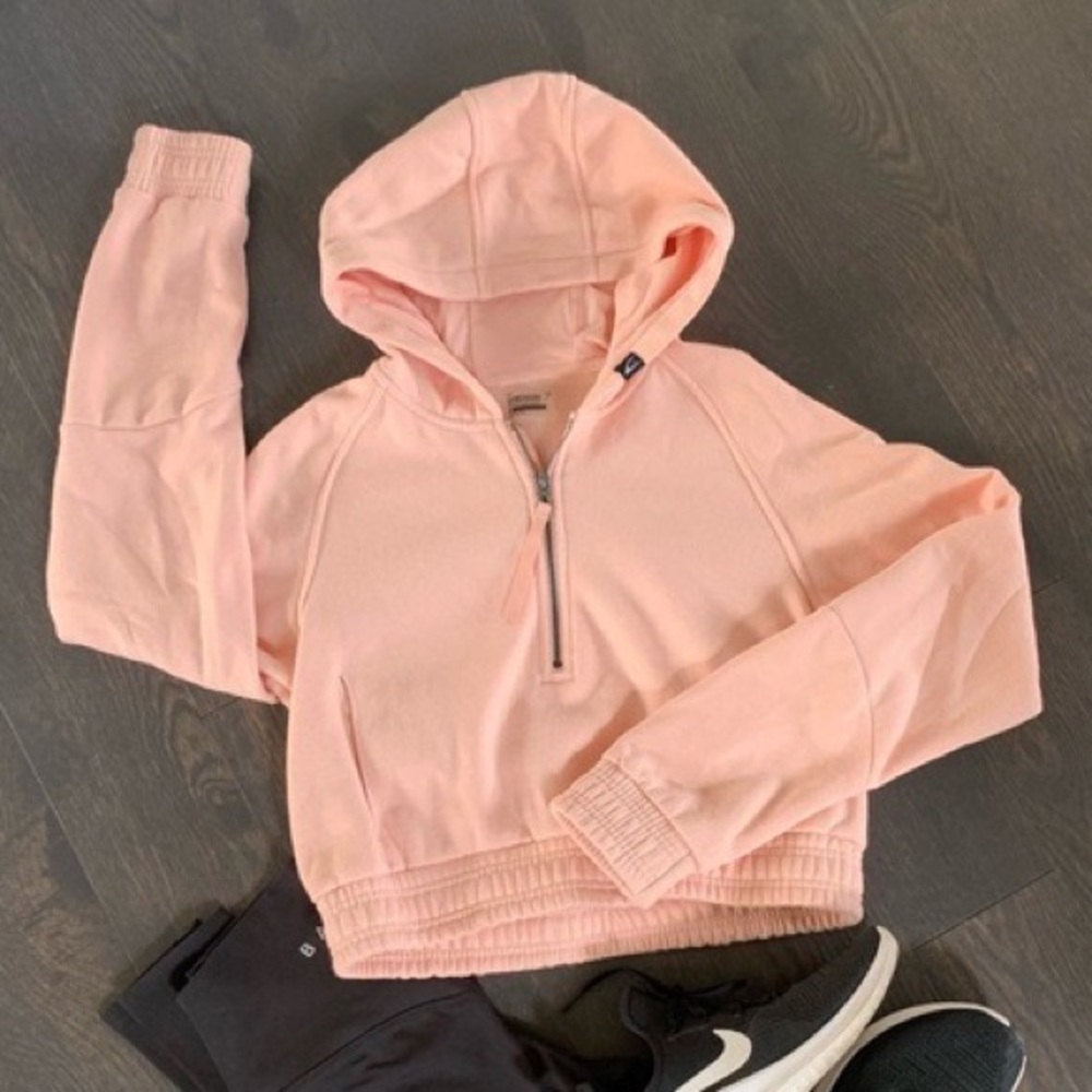 Pink cropped Gym Shark hoodie